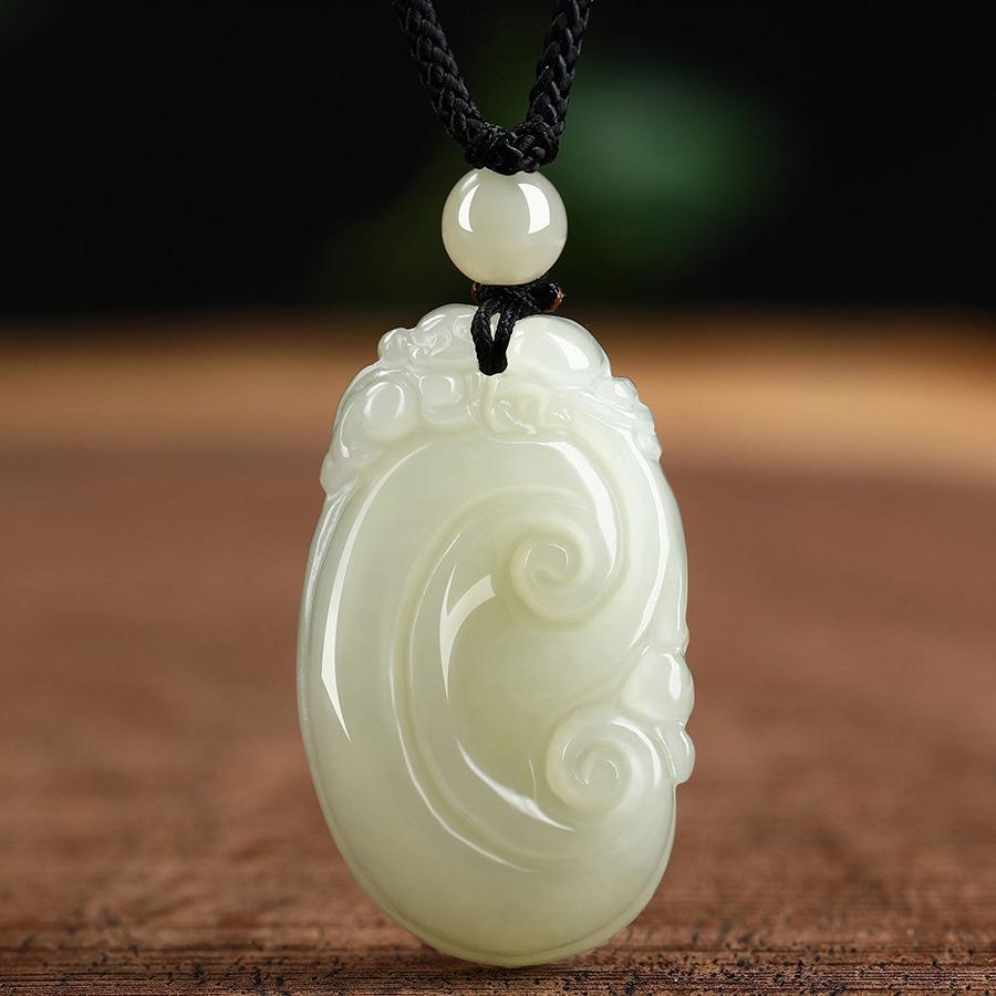 Natural Xinjiang Hetian Jade Ruyi Pendant with Pixiu for Men and Women - Auspicious Design