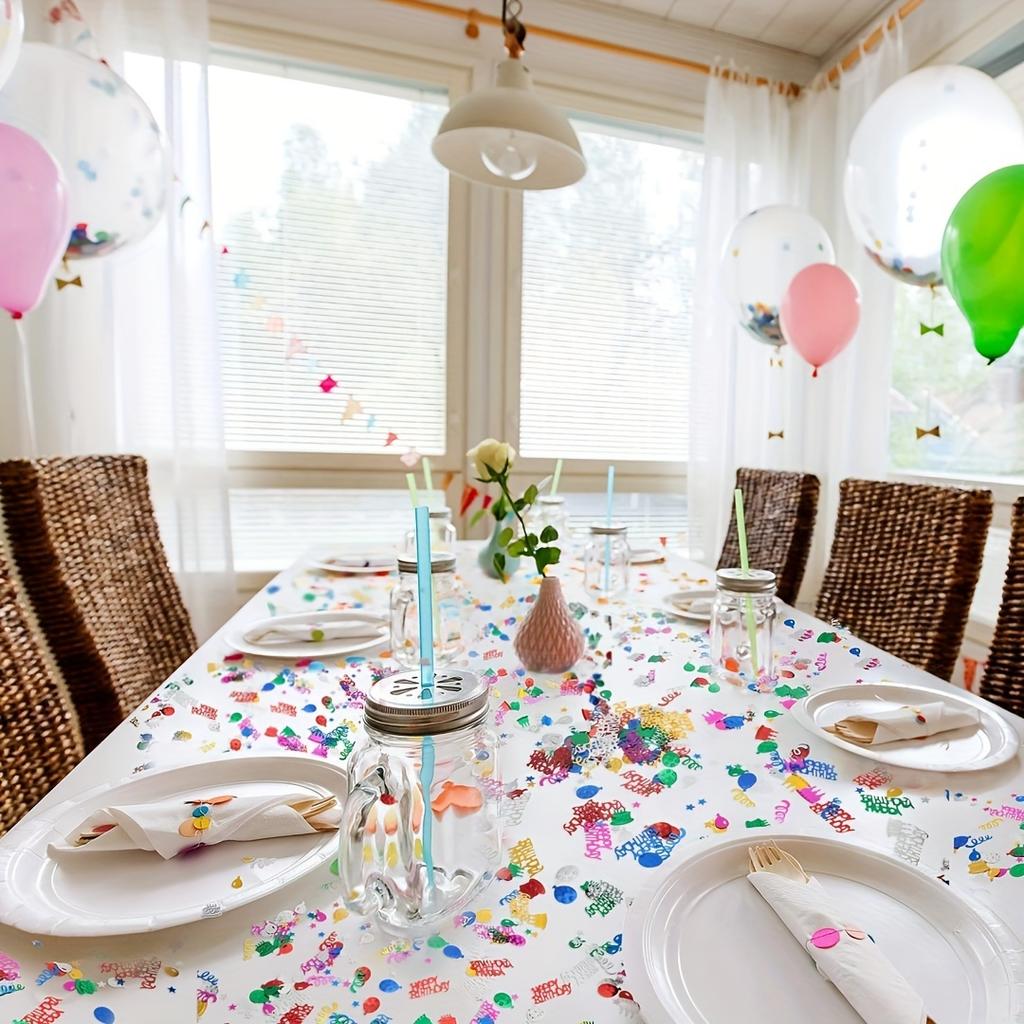 1Set 1200pcs Happy Birthday Confetti - Metallic Foil Balloon&Table Scatter Decorations for Birthday Parties, Festive Table Decor