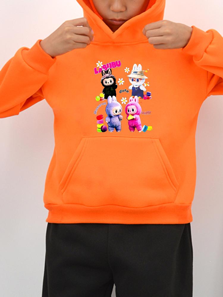 Labubu Podzimní potisk Kawaii mikiny Fleecová mikina Kreslený pulovr chlapci anime mikina bunda y2k sudadera dětské oblečení dívky