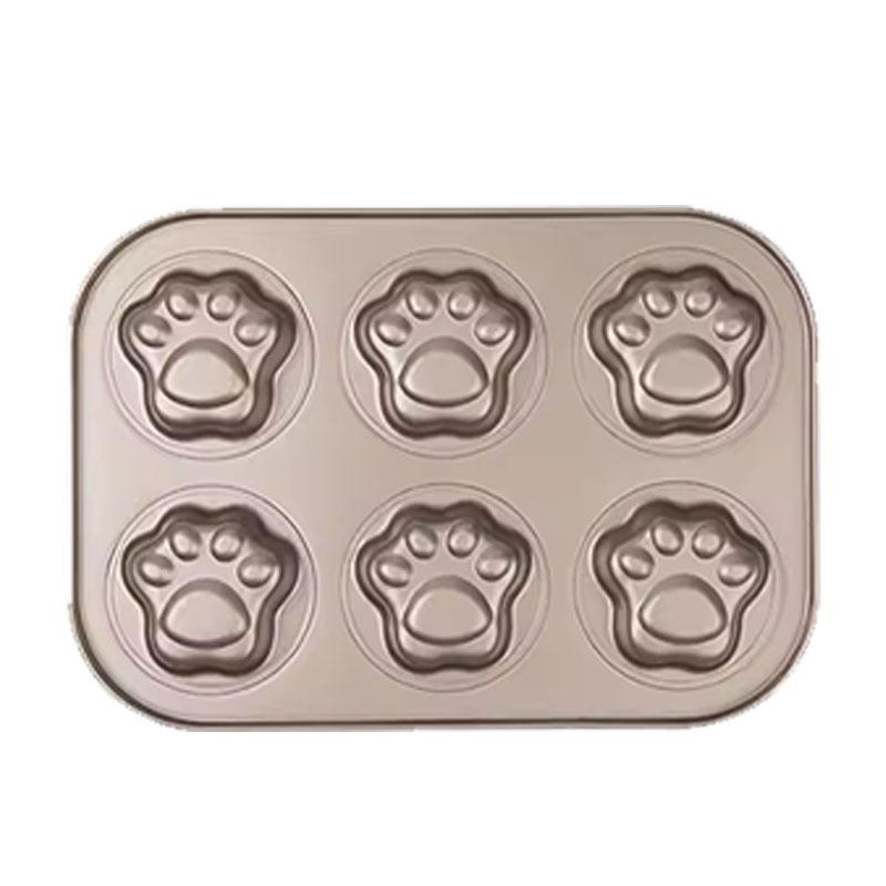 Gold Non-Stick Dog Paw Cake Pan Carbon Steel Baking Mold Champagne Cake Tray Pastry Tools for Bread Bakery Animal Cake Molds