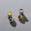 Orecchini Geometrici di Nicchia Premium in Metallo Oro e Argento, Orecchini a Bottone con Perno d'Argento, Orecchini Trendy Semplici con Pendente Anteriore e Posteriore