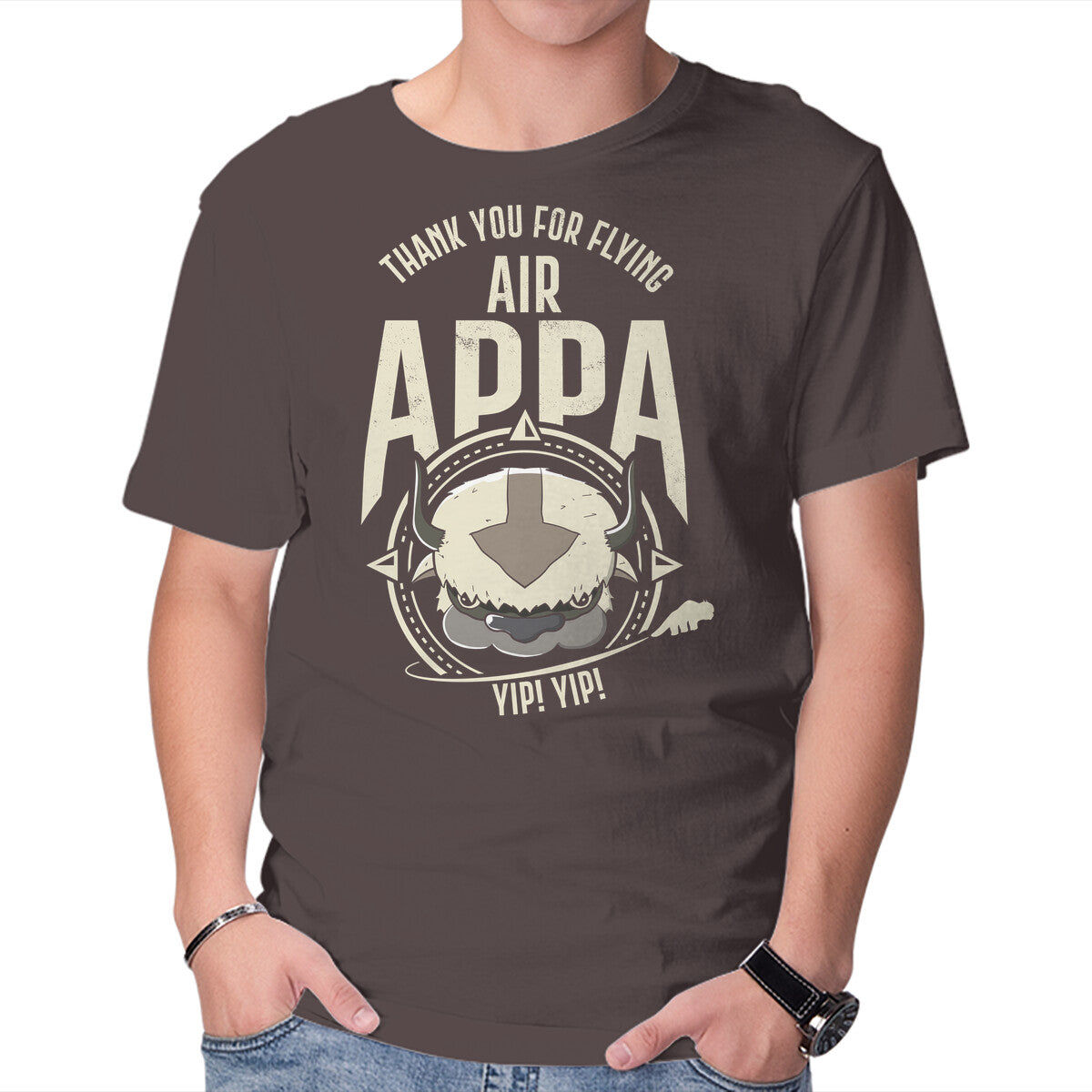 Unisex Crew Neck T-Shirt Air Appa Graphic Short Sleeve Casual Tee XL