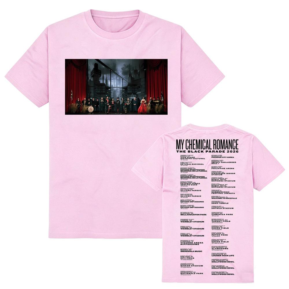 My Chemical Romance The Black Parade 2026 Calendario Date Tour Mondiale Magliette Alta Qualità Comode Morbide 100% Cotone Donna Uomo