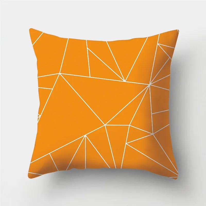 Orange Warm Color Irregular Pattern Series Pillowcases Geometric Striped Pillowcases Sofa Car Sofa Living Room Decoration