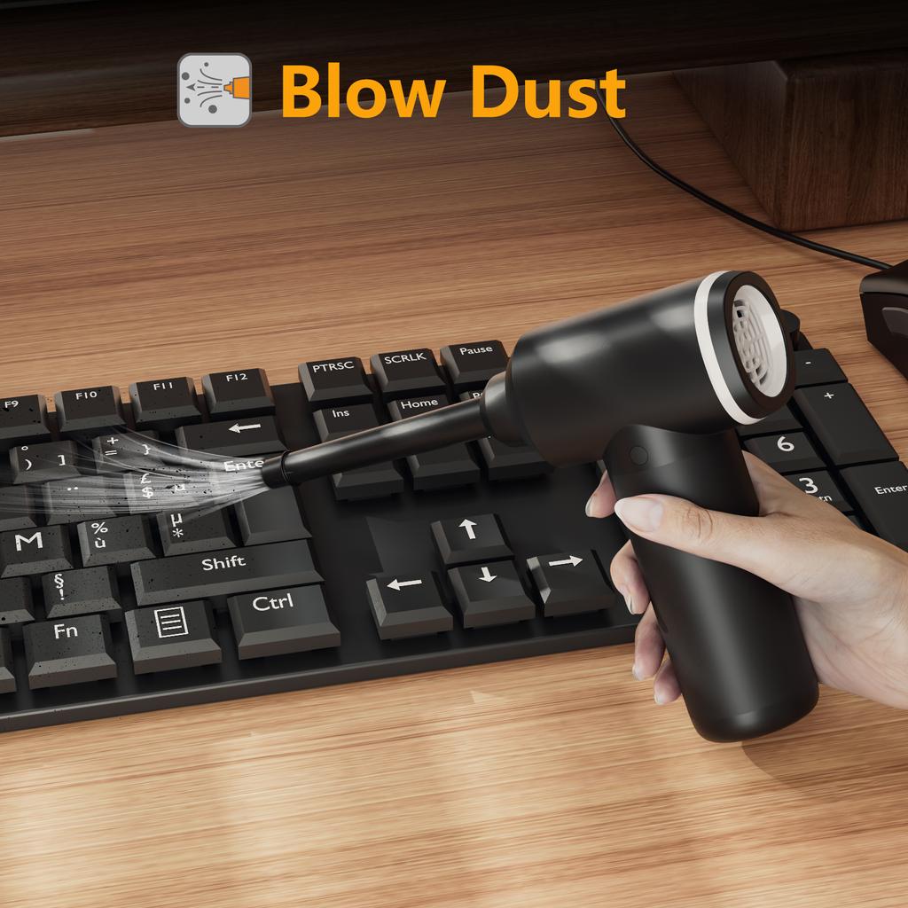 100000 RPM 6000mAh  Wireless Air Duster Dust Blowing Gun 2 In 1 Air Blower and Vacuum Cleaner Cordless Duster Blowers
