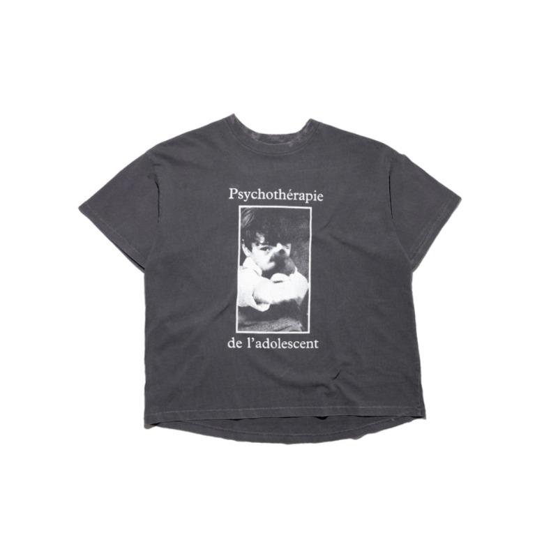 Letter printing retro portrait American tide brand loose men's and women's casual short-sleeved T-shirt tide