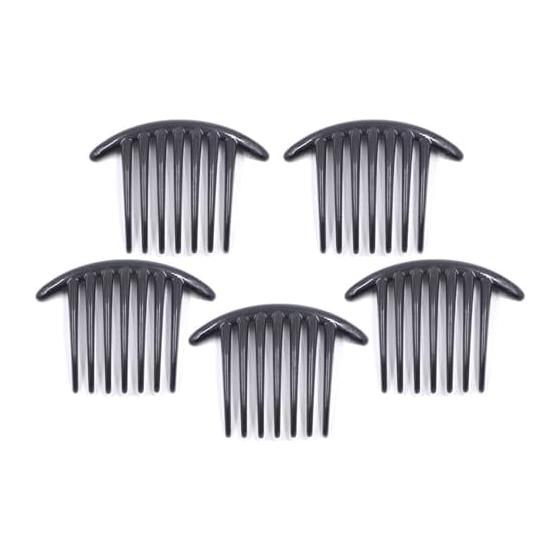 Hair Accessories for Updos, 7-Tooth Combs, Easy Hair Styling, Set of 5, Black