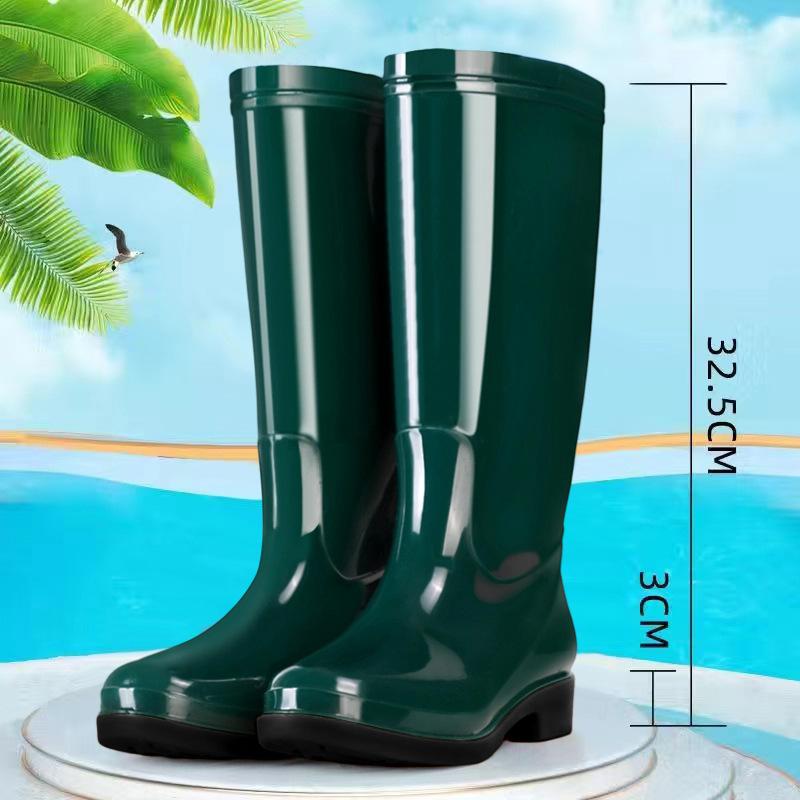 Women's tall water shoes non-slip velvet cotton rain shoes rain boots bucket cover shoes water boots thickened