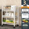 Scaffale da Cucina Multi-Livello da Pavimento: Cestello Amovibile per Verdure e Carrellino per Snack