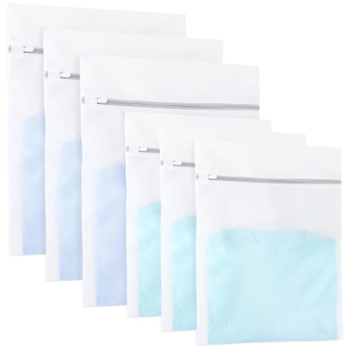 TITIROBA Laundry Net, Set of 6 (Large x 50*40cm x 3, Medium x 40*30cm x 3) - Fine Mesh Laundry Bags, Anti-Tangle, Ideal for Home Use, Travel, and More