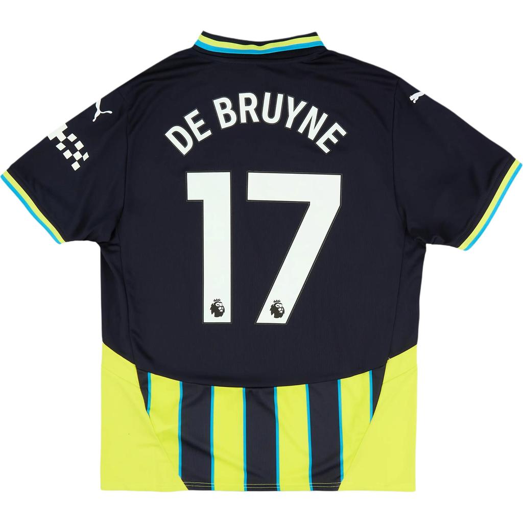 Puma Manchester City 2024-25 Season Kevin De Bruyne Away Striped Short Sleeve Football Shirt Unisex tops 775086-02-17