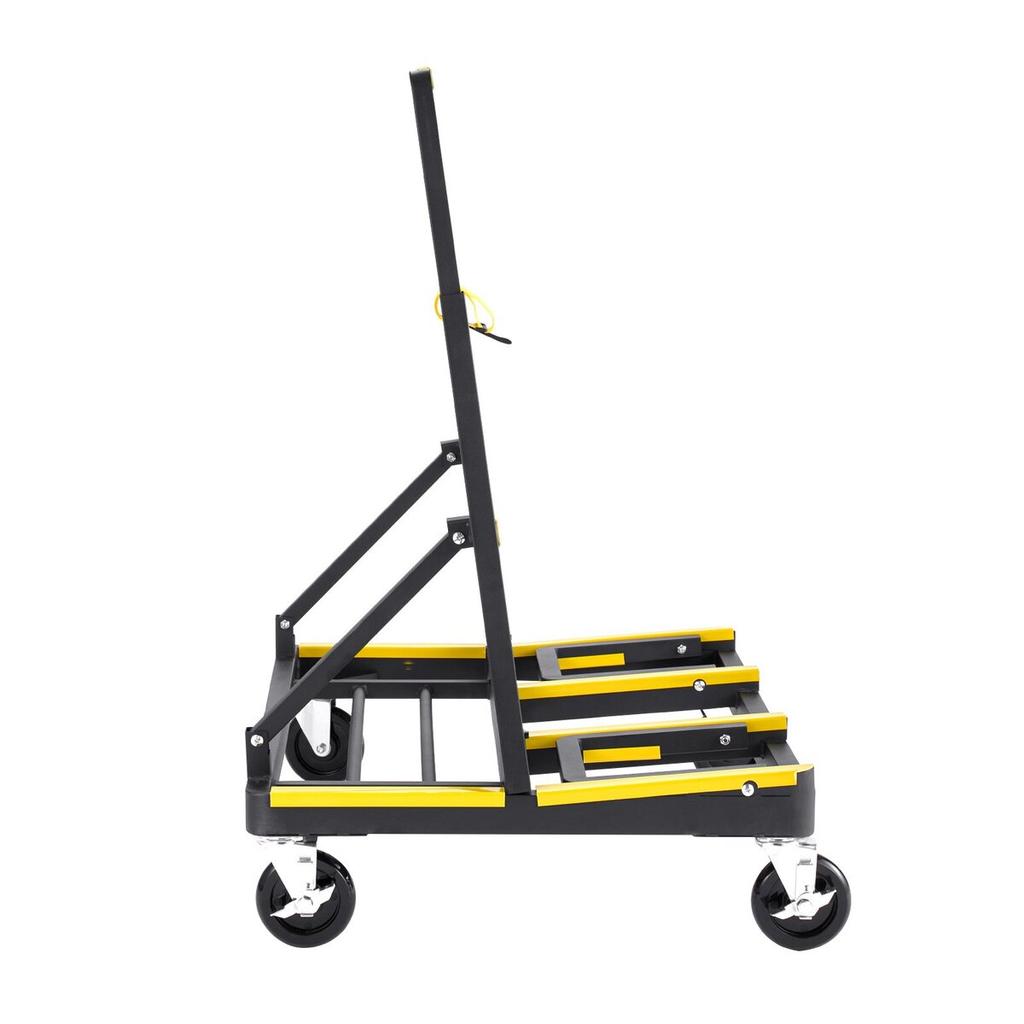 Drywall Cart Dolly, 816 Kg Load Capacity, Steel Panel Dolly with 4 Swivel Casters & Expandable Deck, Foldable Panel Truck Cart with Tie-Down Strap for