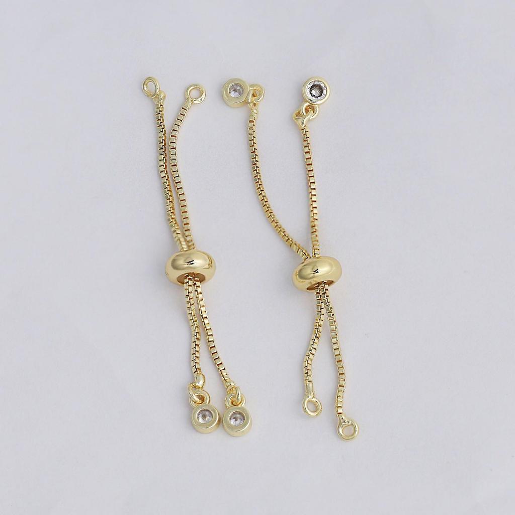 Adjustable 18K Gold Zircon Bracelet Extension Chain – Color-Preserving DIY Jewelry Accessory
