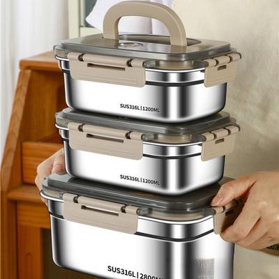316 Stainless Steel Food Grade Lunch and Storage Box with Lid