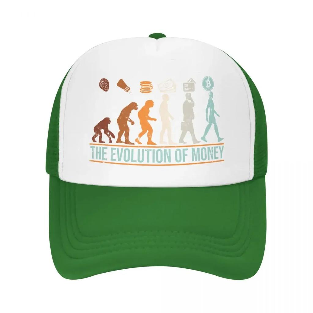 Chapeau de camionneur Custom Evolution Of Money Bitcoin pour adulte Casquette de baseball réglable BTC Crypto Coins pour unisexe Femmes Chapeau de papa d'extérieur