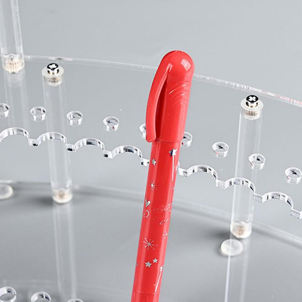 Suport acrilic pentru pixuri Suport de expunere pentru pixuri Suport pentru creioane cu 30 de locuri Organizator transparent de depozitare Accesorii de birou Suport acrilic de expunere pentru pixuri