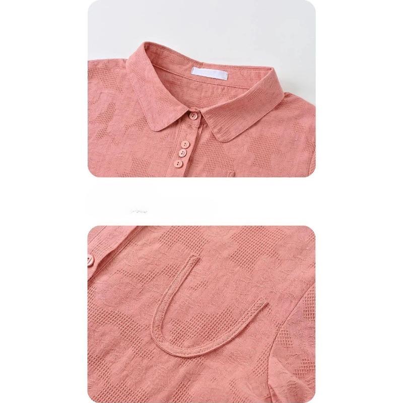 Breathable Cotton Blouse for Women Spring Autumn Loose Fit Fashionable High Quality Shirt for Mothers