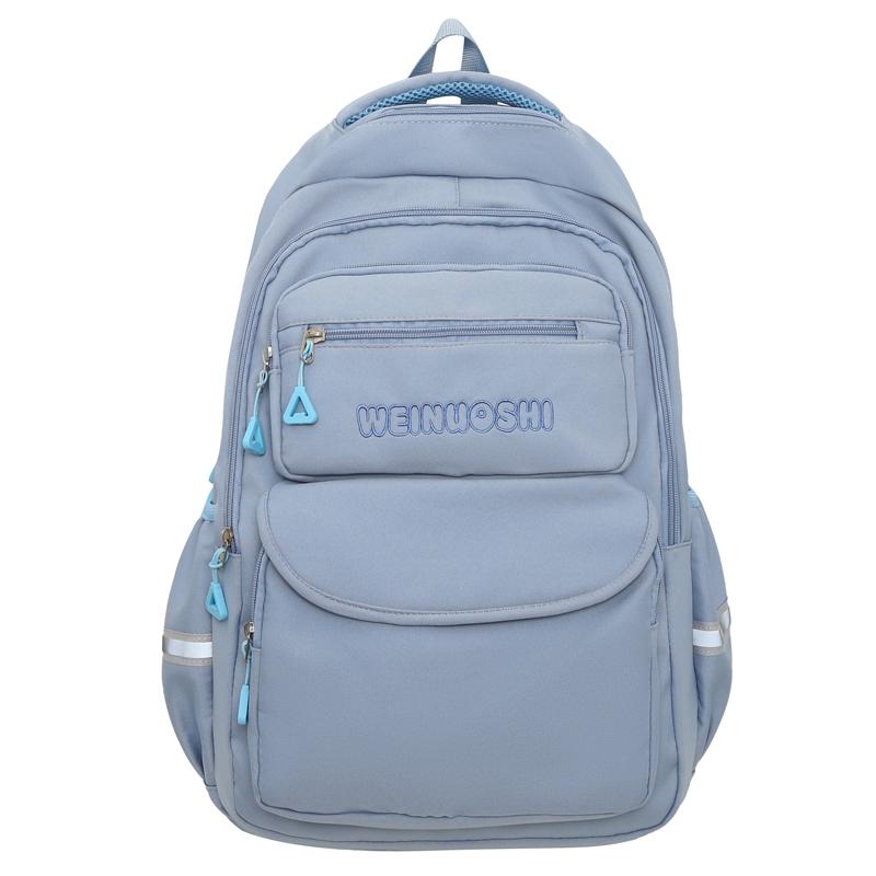 

Женский однотонный школьный рюкзак для младших классов средней школы, рюкзак большой емкости синий