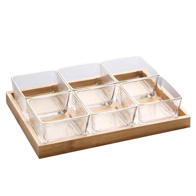 Nine-Grid Divided Glass Snack Platter