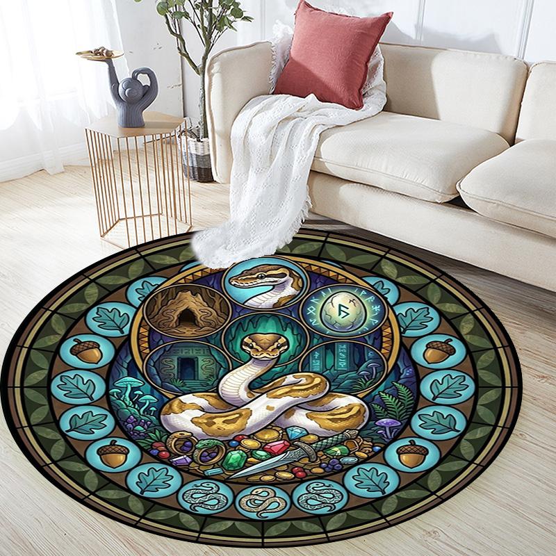 Underwater Treasures Window Round Area Rug Under Office Chairs Bedroom Living Room Home Decor