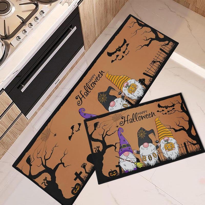 1 Stück/2 Stück Happy Halloween Kürbis Hexe Küchenbodenmatte Waschküche Rutschfeste Matte Eingangstürmatte Festivaldeko Willkommensläufer