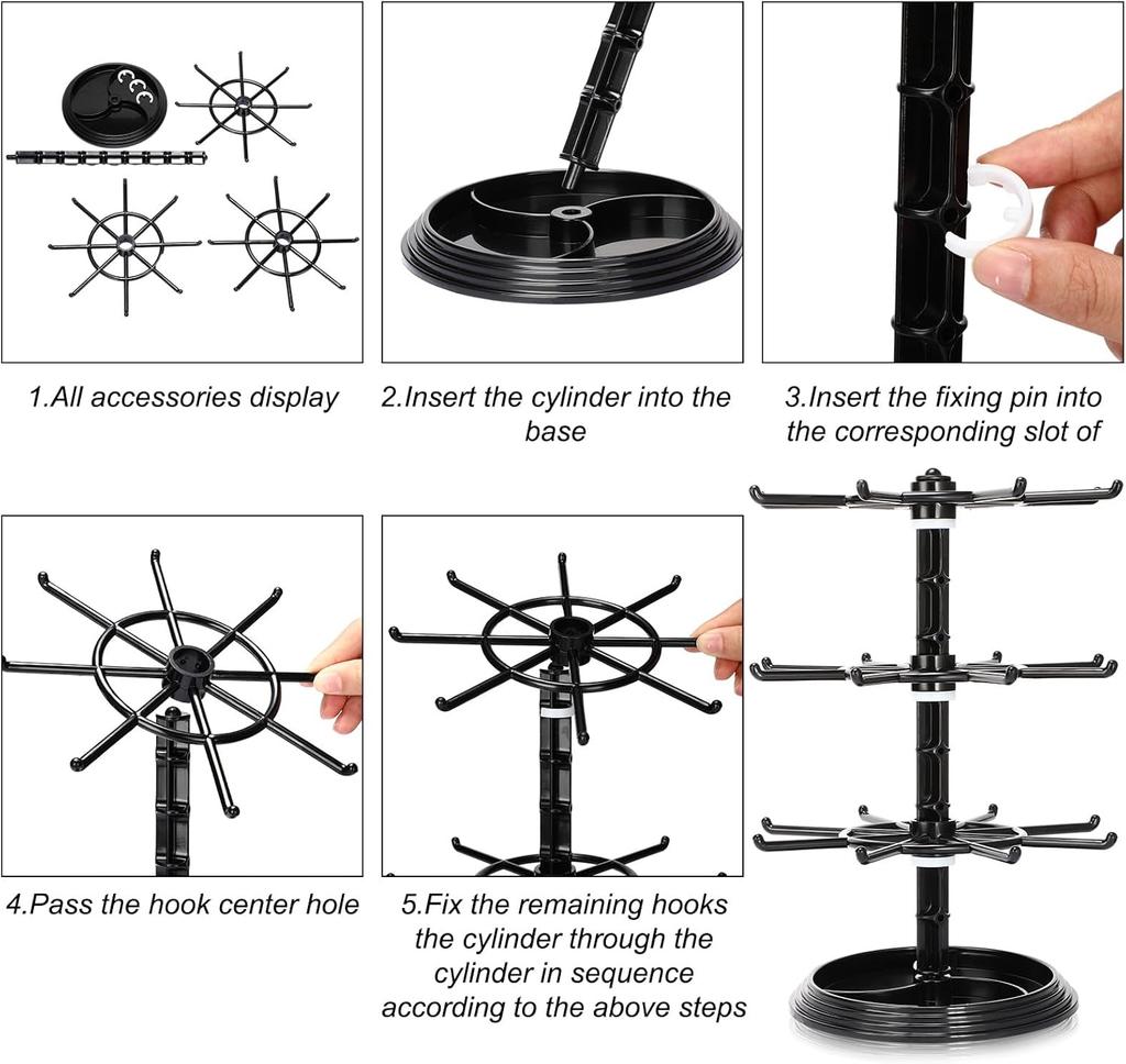 1 Stück 2. / 3. Etage drehbarer Schmuckaufbewahrungsständer Halsketten-Displayständer drehbarer Schlüsselanhänger Armband-Aufbewahrungsständer perfektes Weihnachtsgeschenk