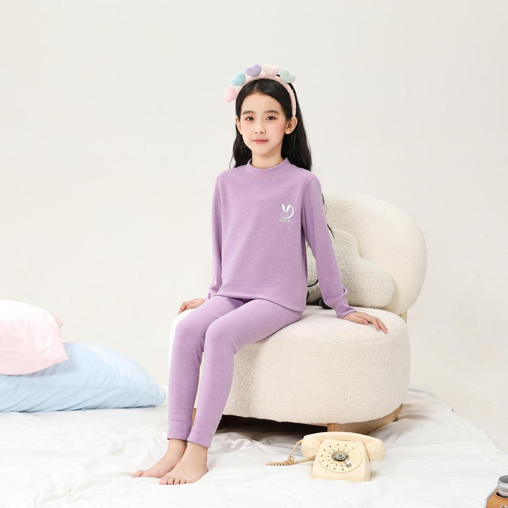 Sous-vêtements d'automne/hiver pour enfants: Ensemble de pyjama chaud de couche de base pour enfants - Vêtement d'intérieur sans coutures comprenant haut et bas