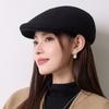Autumn Winter Newsboy Cap - British Retro Wool Beret Korean Style Unisex Warm Peaked Hat, Fashionable Winter Beanie