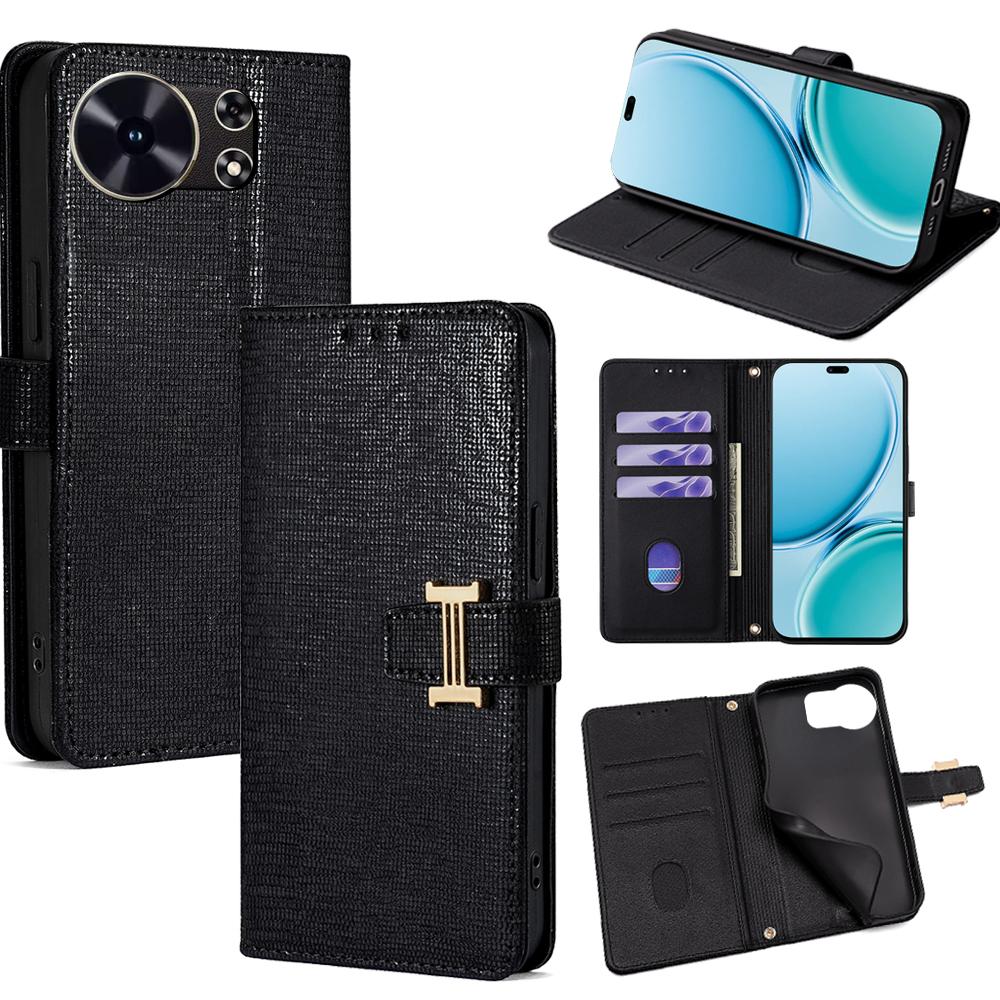 For Huawei Maimang 40 5G Case Metal I-Buckle PU Leather Wallet Phone Cover
