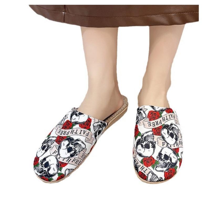 New linen slippers breathable sweat-absorbing indoor home shoes lightweight silent four-season cool slippers
