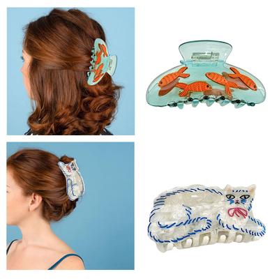 Haarklammern Haargreifer Haarspangen Niedlicher Haarfänger Fischmuster Haarspangen Starker Halt Haarnadel für Mädchen