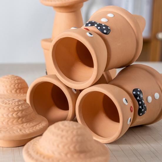 4Pcs Watering Machine Multi-function Ceramic Watering Nail Scarecrow Shape Self-waterer Device Soil Moisture Regulation Flower Waterer