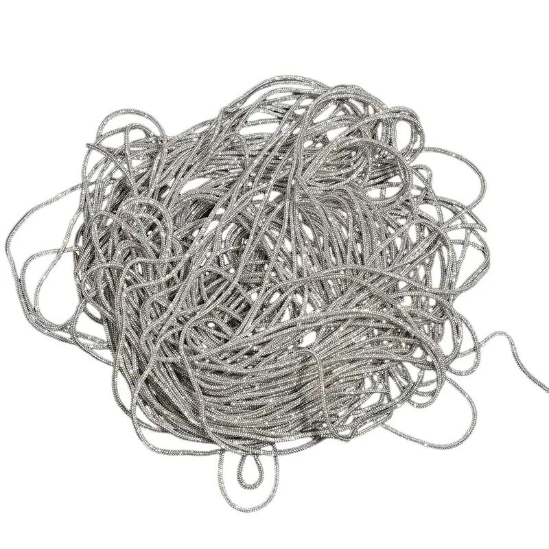 Silver Rhinestone Cotton Cord 1/5/10/20/30/50 Yards Shimmering Thick Crystal Rope for Diy Bag Shoe and Garment Decoration