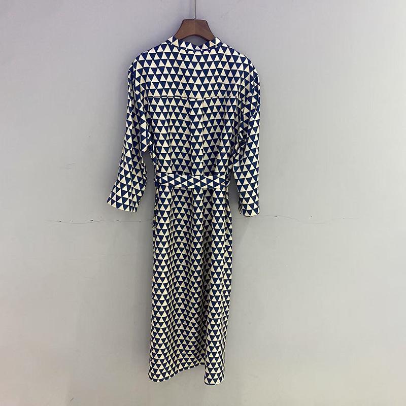 Nanyou Silk Twill Blouse Dress: High-End Women's Fall Long Sleeve Tie-Waist.