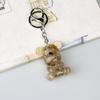 Crystal Resin Bear Keychain - Creative Hugging Bear Design for Car Keys