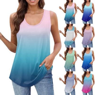 Tanktop für Damen und Mädchen, einfarbig, lässiges Oberteil, Tanktops für Damen, lockere Passform, ärmellose Tops, fließend