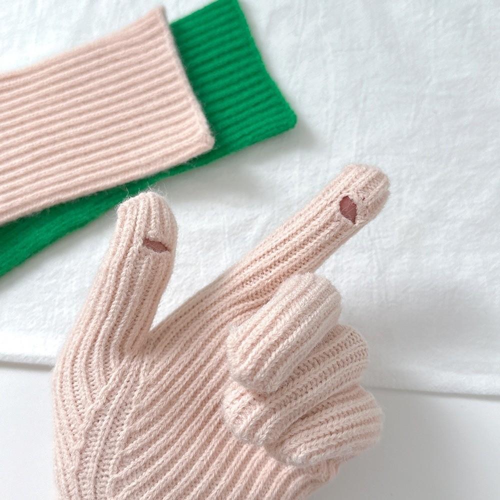 Touch Screen Wool Gloves Extended Version Ski Gloves Knitted Gloves  Winter Outdoor Activities