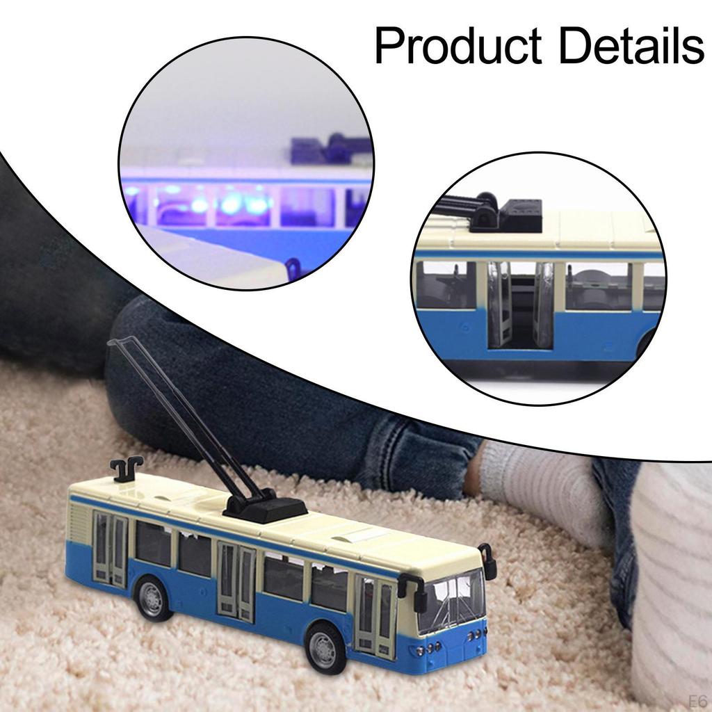 Classic Tram Model Transport Car 1:90 Scale Collectible Alloy Birthday Gifts Interactive Decor