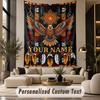 Owl Birds (81) Theme Personalized Tapestry Custom Name Text Wall Hanging Tapestry Home Background Decoration
