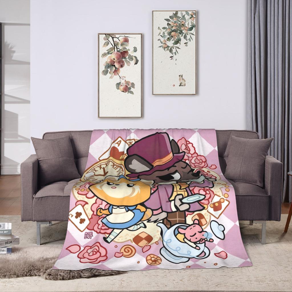 Aggretsuko Flannel Blanket Winter Warm Soft Bedding Throws for Kids Adult Couch Chair Street Trend Bedspread Sofa Bed Cover