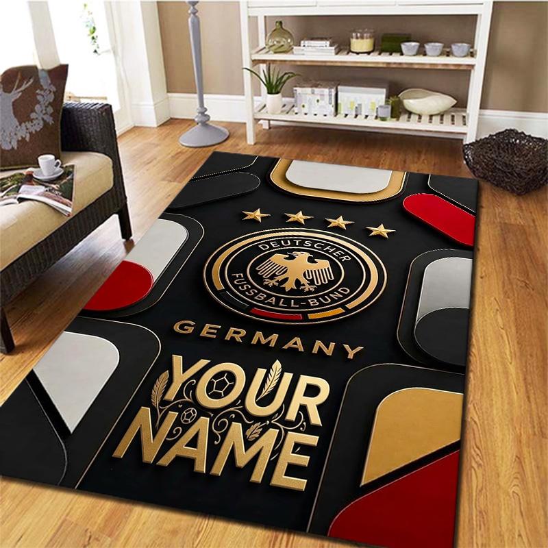 Germany Football Crest Custom Name Carpet Rug For Living Room Bedroom Home Sofa Decoration Kids Play Nonslip Floor Mat