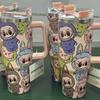 Cartoon pattern Labubu 40oz car cup 304 stainless steel thermos cup Labubu car straw Bingba cup