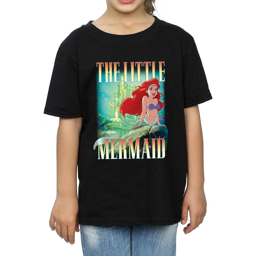 The Little Mermaid Mädchen-T-Shirt „Ariel Montage“ aus Baumwolle