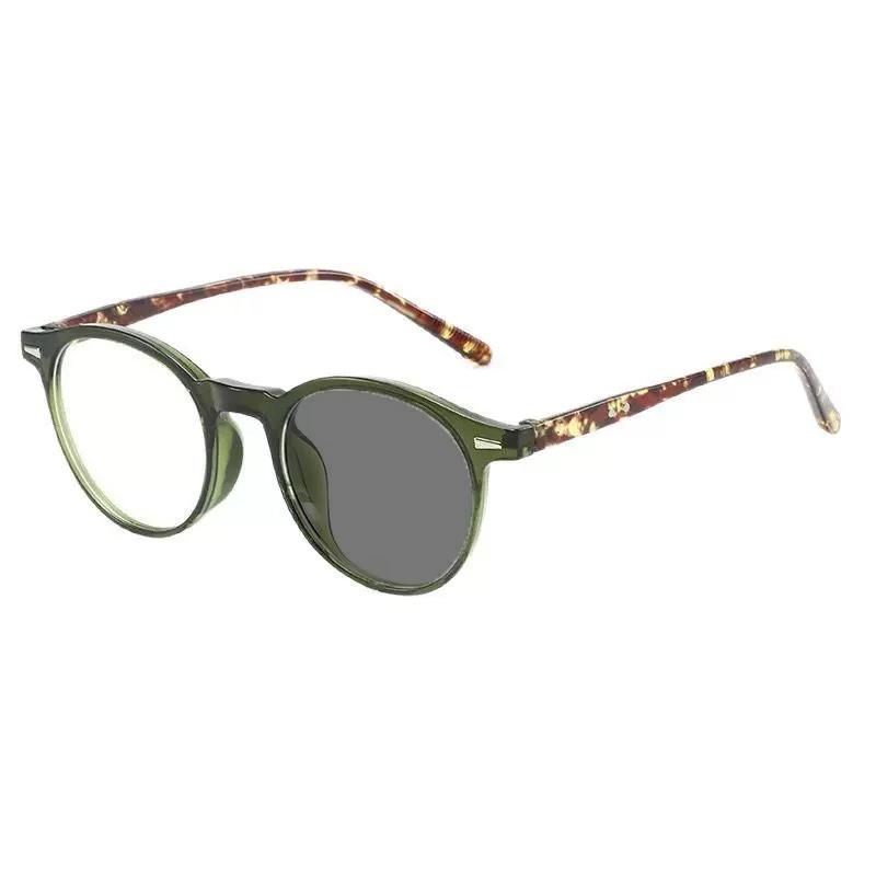 New Round Frame Photochromic Myopia Glasses Retro HD Unisex Color Changing Near Sight Eyeglasses Minus Diopter Glasses To-4.0