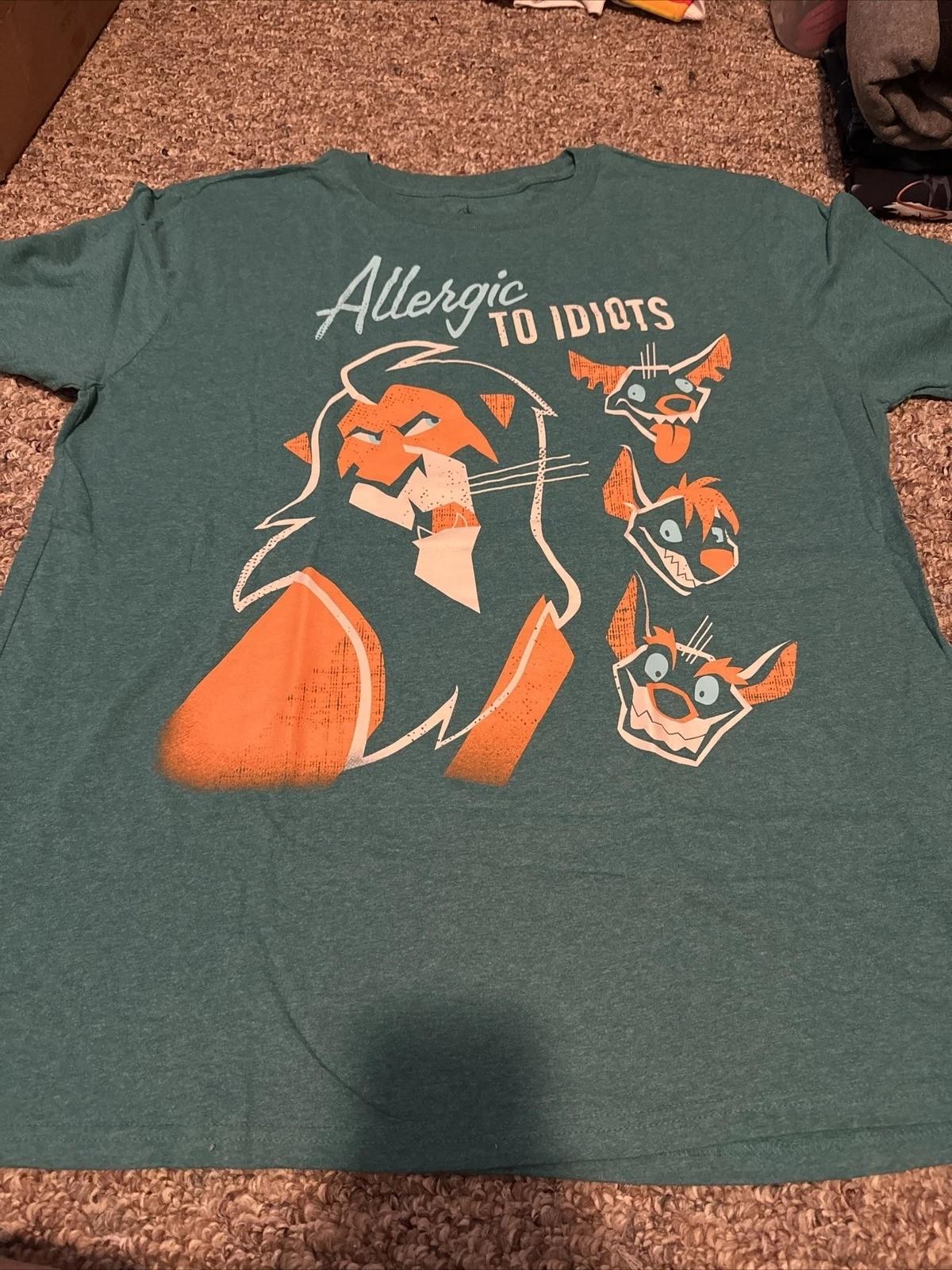 НОВАЯ футболка Disney Король Лев Шрам Аллергия на идиотов Гиены Репринт Вупи M