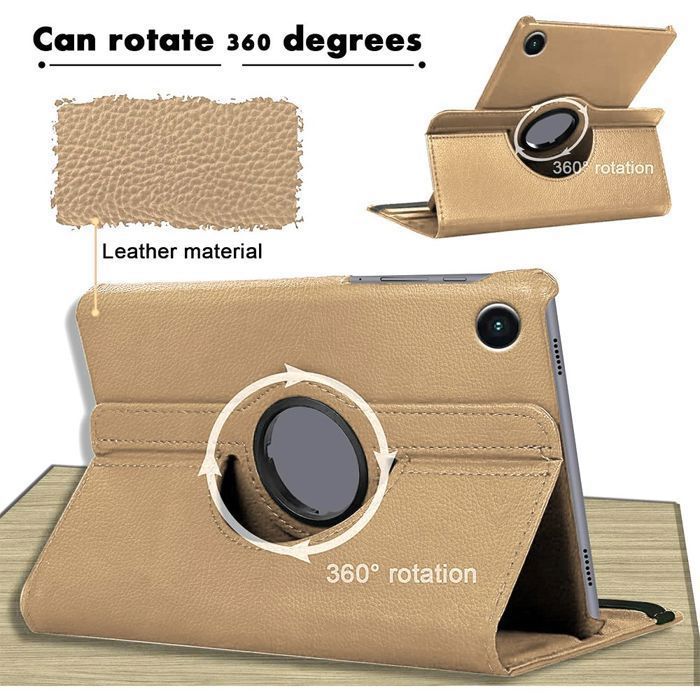 Coque pour Samsung Galaxy Tab A9 Plus / A11 Plus - Protection Rotative 360° - Doré