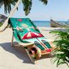 Romantic Beach Scene with Hearts Design Beach towel quick-drying for travel outdoor sports jogging beach and swimming