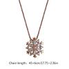 Lange Schlüsselbein Kette Silberschmuck für Damen Mädchen Glücks Schneeflocken Halskette Dekor