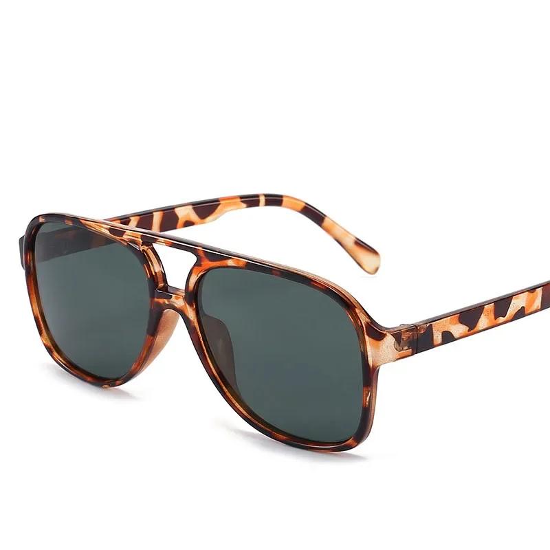 Aviator zonnebril met dubbele brug voor dames en heren, casual, modieus, anti-verblinding, ideaal voor autorijden, strand en reizen.