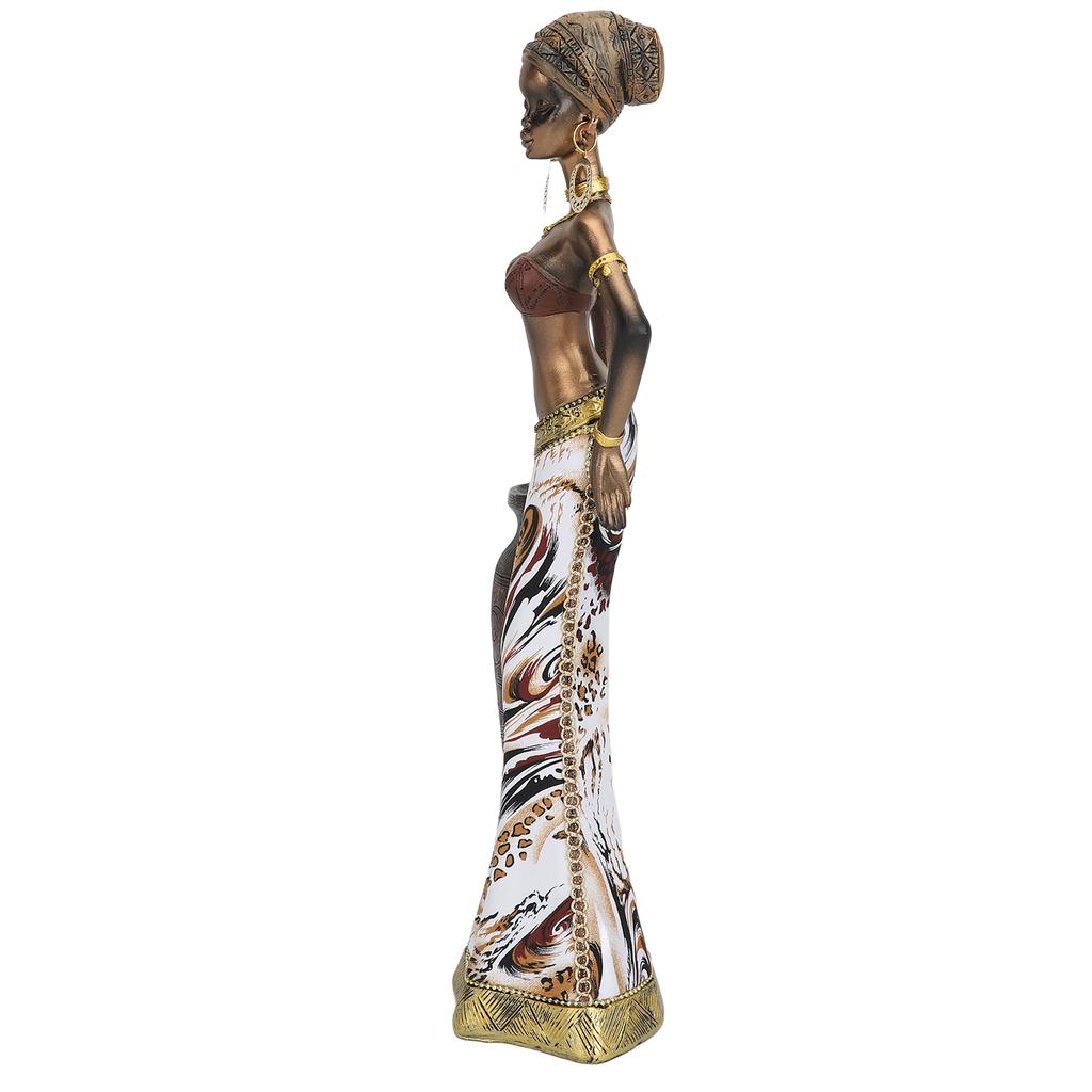 African Statue African Retro Lifelike Appearance Durable Resin Vivid Colors African Sculpture for Office Car Home
